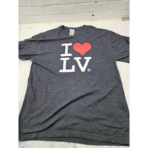 I LOVE LAS VEGAS HEART T SHIRT MENS XL HEATHER GRAY